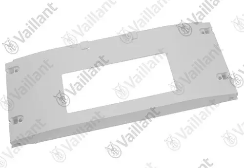 Vaillant Frontblech mit rechteckigem Ausschnitt, montierbar an einer Schaltleiste, in neutralem Weiß, einfache Form und Konstruktion.